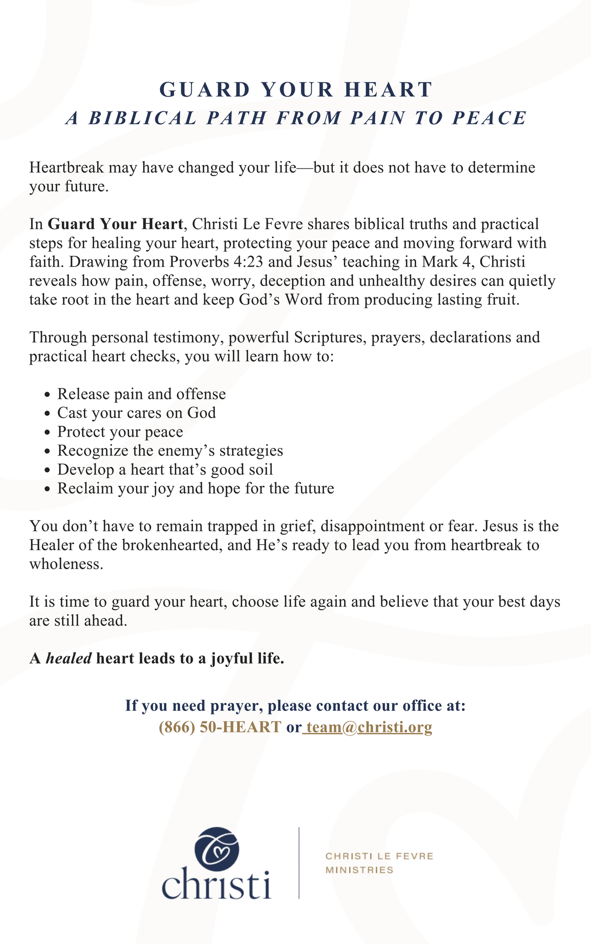 Guard Your Heart | A Biblical Path from Pain to Peace Mini Book 2